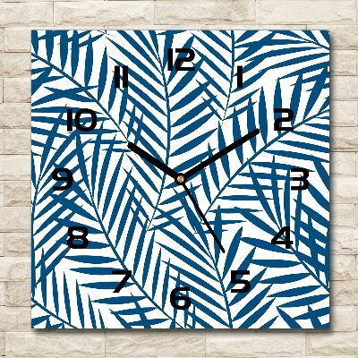 Vierkante glas klok Palmbladeren