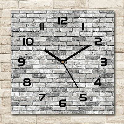 Vierkante glas klok Bakstenen muur