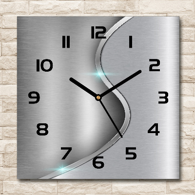 Vierkante glazen klok Metaalabstractie