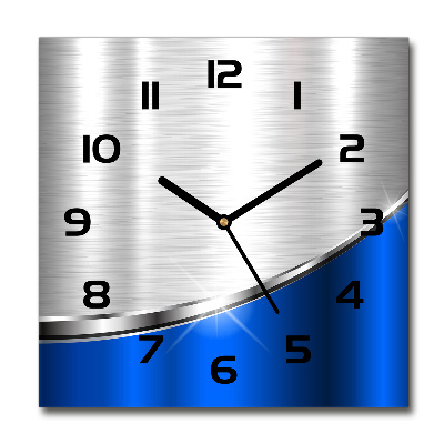 Vierkante glazen klok Metaalabstractie