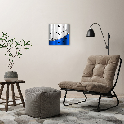 Vierkante glazen klok Metaalabstractie