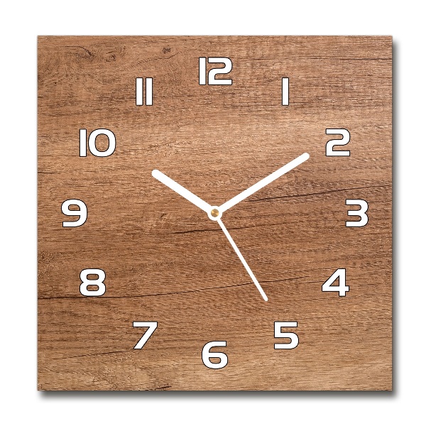Vierkante glas klok Houten achtergrond