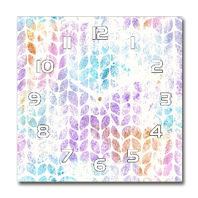 Vierkante glas klok Kleurrijke bladeren