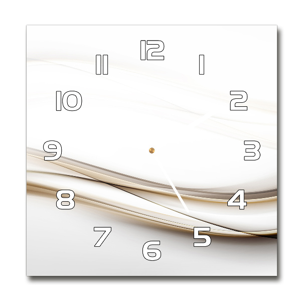 Vierkante glazen wandklok Abstracte golven