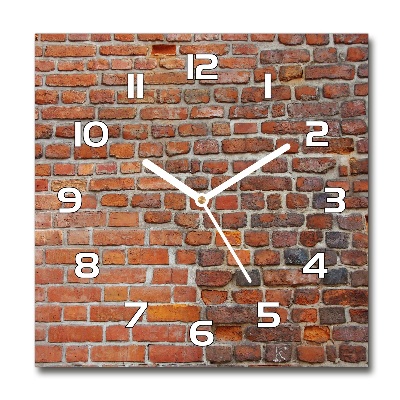 Vierkante glazen wandklok Bakstenen muur