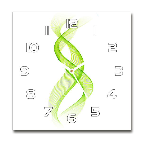 Vierkante glazen wandklok Kleurrijke golven