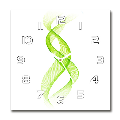 Vierkante glazen wandklok Kleurrijke golven