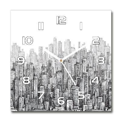 Vierkante glazen klok Wolkenkrabbers