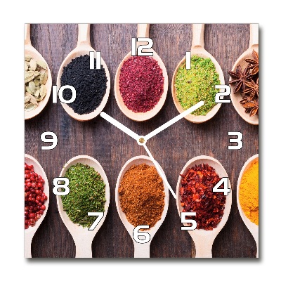 Vierkante glazen klok Kleurrijke kruiden