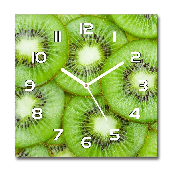 Vierkante glazen wandklok Kiwi
