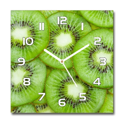 Vierkante glazen wandklok Kiwi