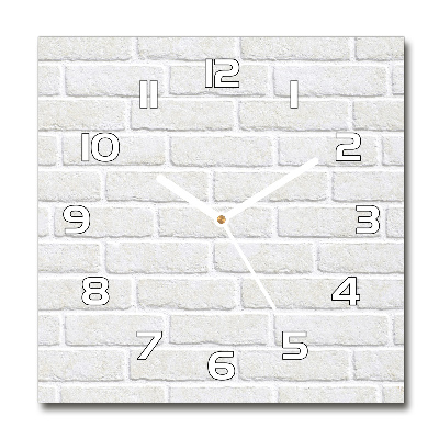 Vierkante glazen wandklok Bakstenen muur