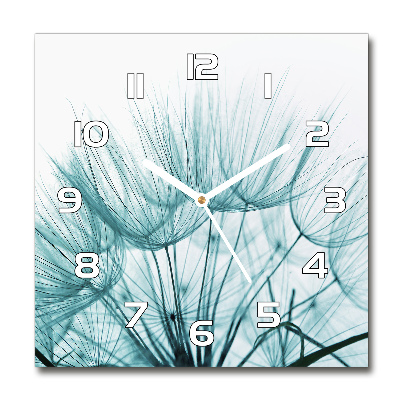 Vierkante glas klok Paardenbloemzaden