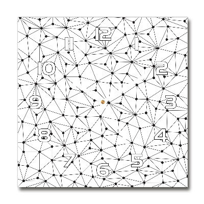 Vierkante glazen klok Lijnen en cirkels