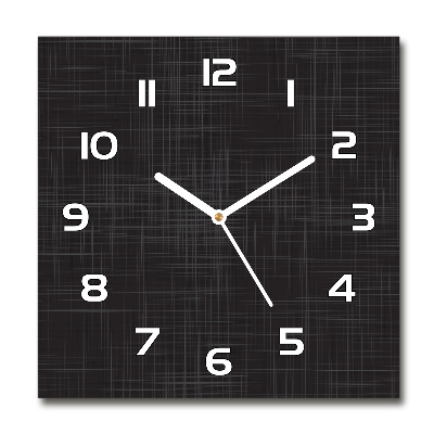 Vierkante glazen wandklok Linnenstructuur