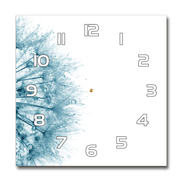 Vierkante glazen klok Paardebloem