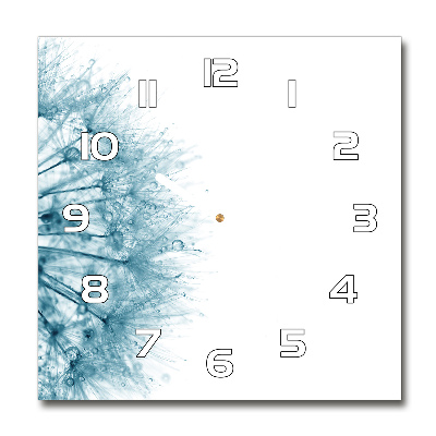 Vierkante glazen klok Paardebloem