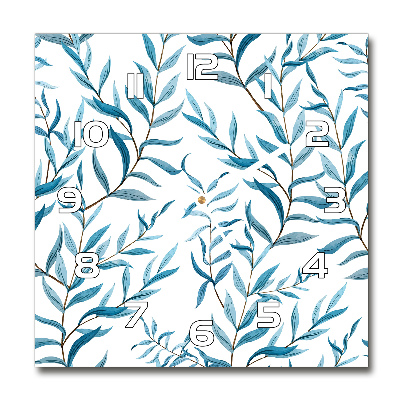 Vierkante glazen klok Bladeren