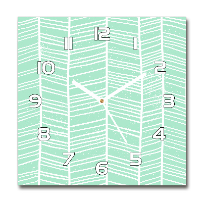 Vierkante glas klok Visgraatpatroon