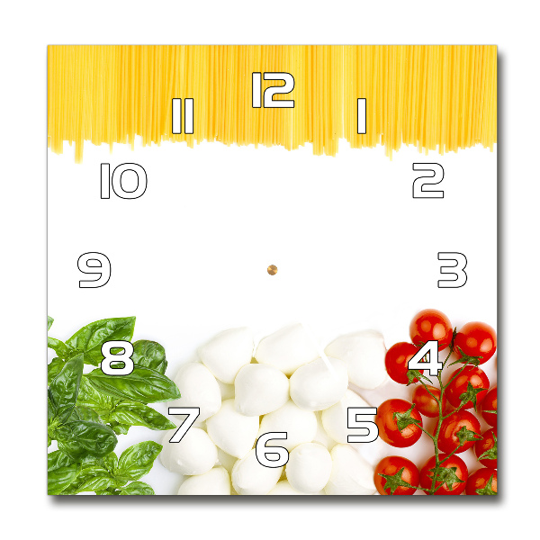 Vierkante glas klok Italiaanse vlag