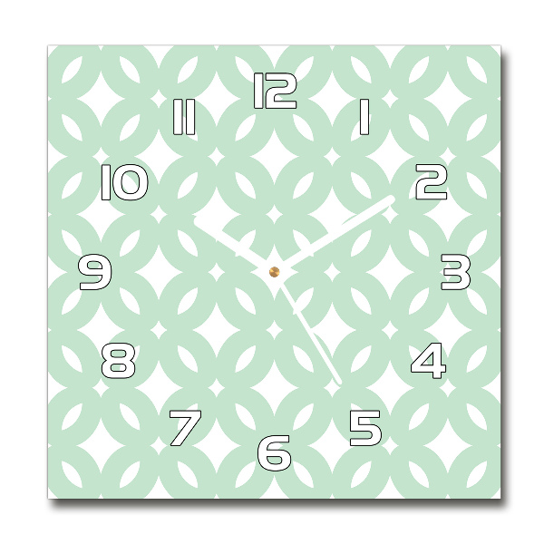 Vierkante glazen wandklok Geometrische achtergrond