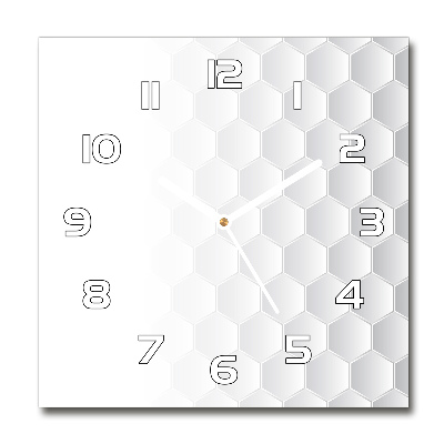 Vierkante glazen wandklok Achtergrond met zeshoeken