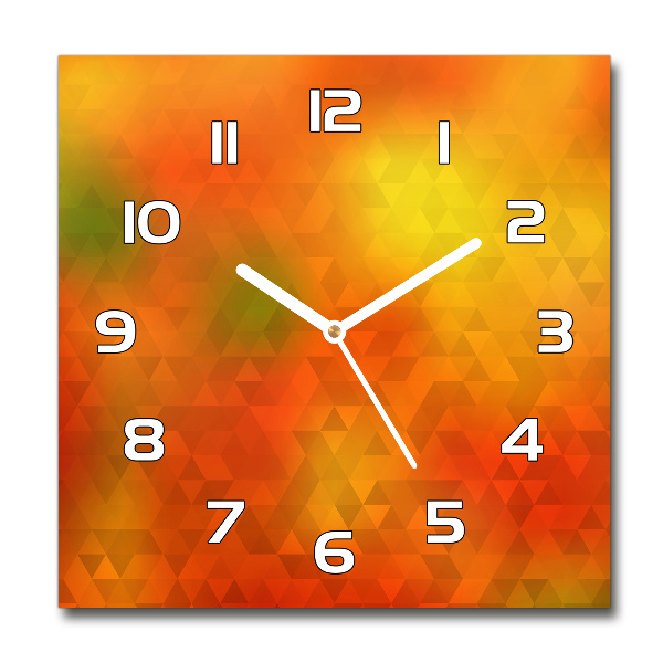 Vierkante glas klok Abstracte driehoeken
