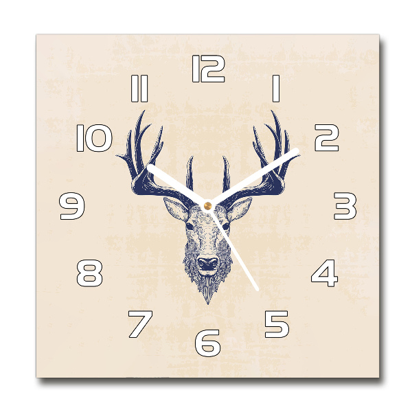 Vierkante glazen klok Hertenslagtand
