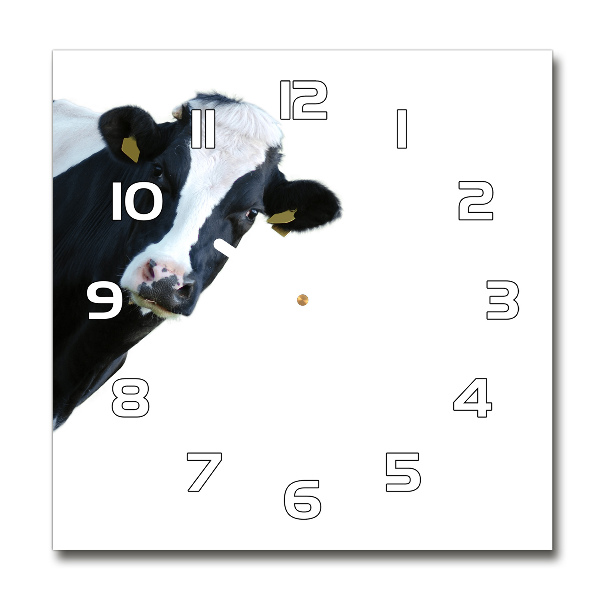 Vierkante glas klok Koe