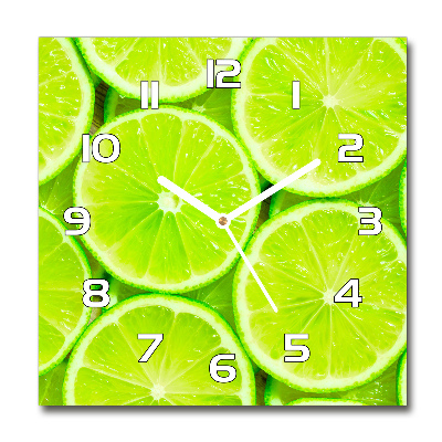 Vierkante glas klok Limoenen