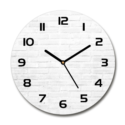 Ronde glazen klok Bakstenen muur