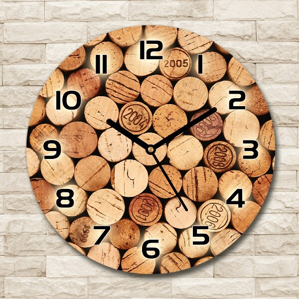 Ronde glas klok Wijnkurken