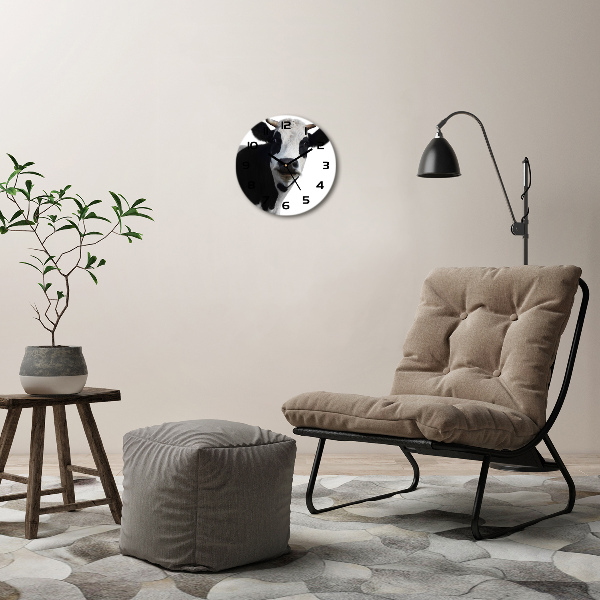 Ronde glazen klok Gevlekte koe