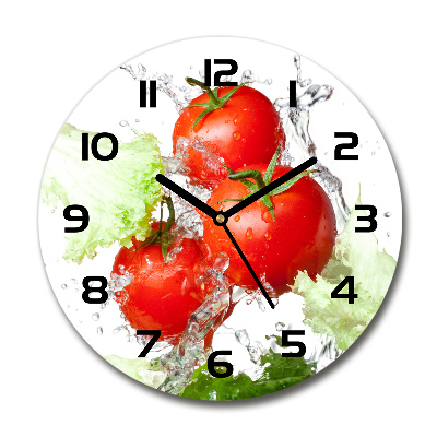 Ronde glas klok Tomaten en sla