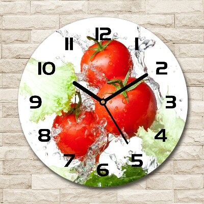 Ronde glas klok Tomaten en sla