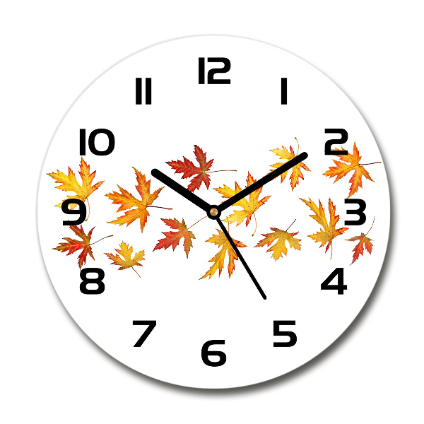 Ronde glas klok Herfstbladeren