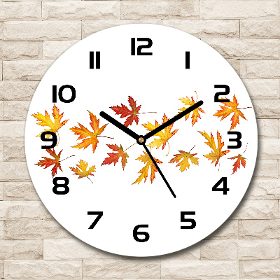 Ronde glas klok Herfstbladeren