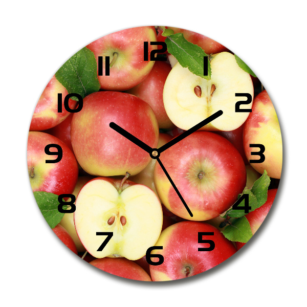 Ronde glazen klok Appels