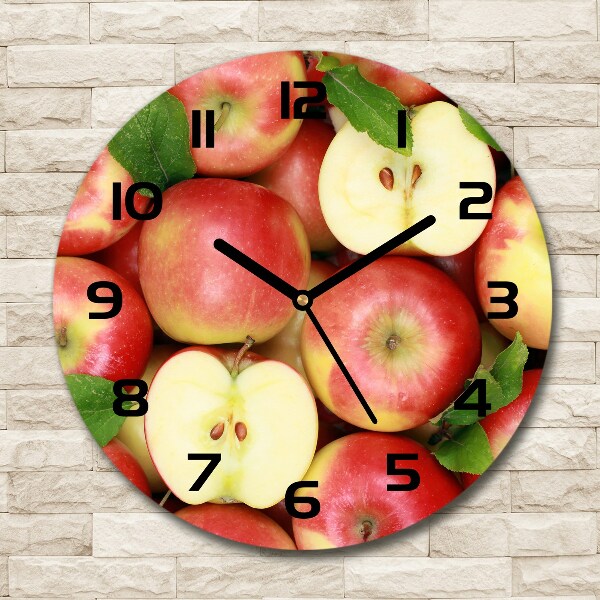 Ronde glazen klok Appels