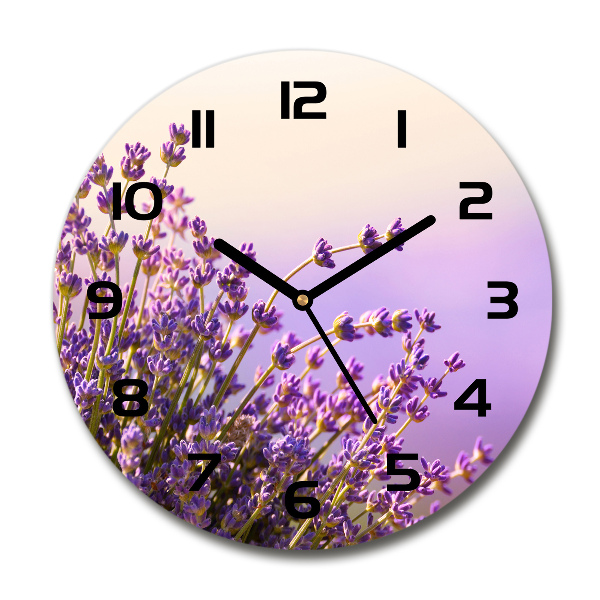 Ronde glas klok Lavendel