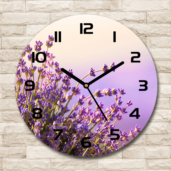 Ronde glas klok Lavendel