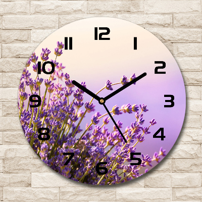 Ronde glas klok Lavendel