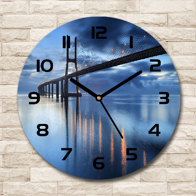 Ronde glas klok Verlichte brug