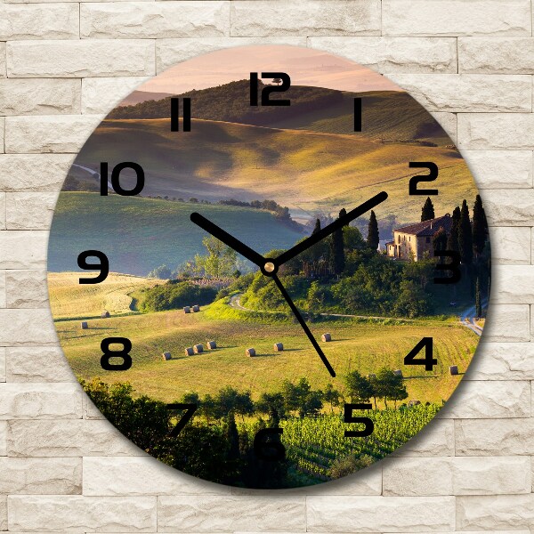Ronde glazen wandklok Toscane, Italië