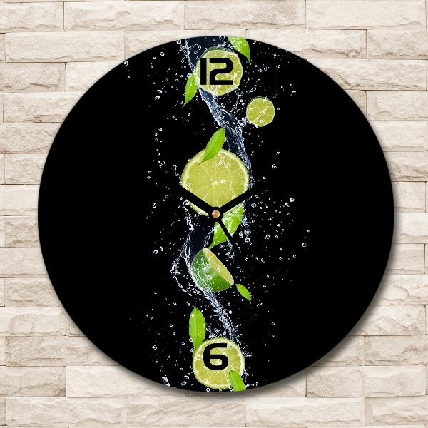 Ronde glazen klok Limoenen en water