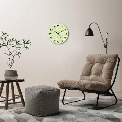 Ronde glazen wandklok Geometrische achtergrond