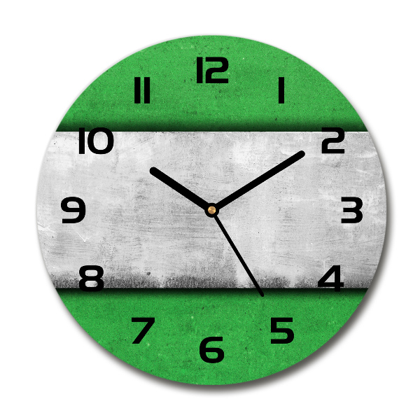 Ronde glas klok Groene muur