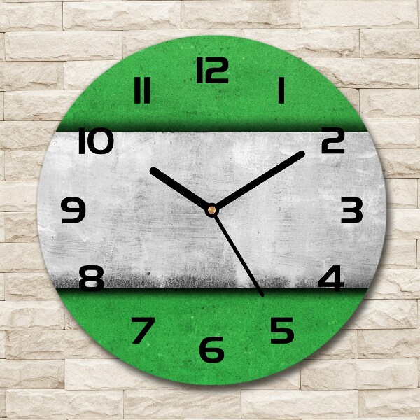 Ronde glas klok Groene muur