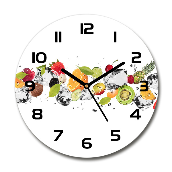 Ronde glas klok Fruit en water