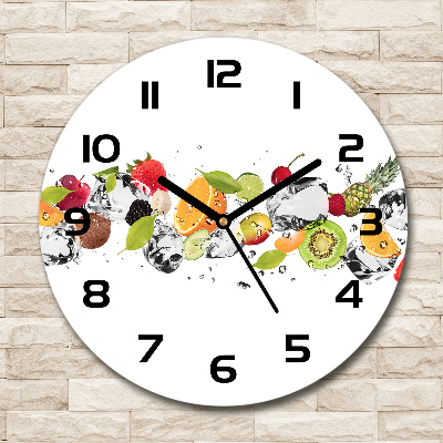Ronde glas klok Fruit en water